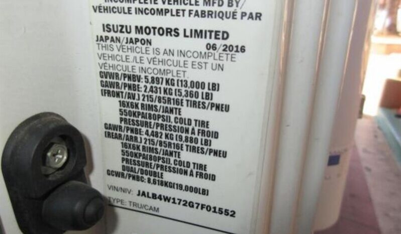 
								2016 ISUZU NPR refridgeration unit full									